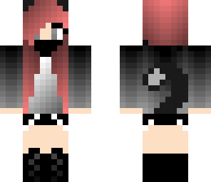 cute pink and dark gray cat girl