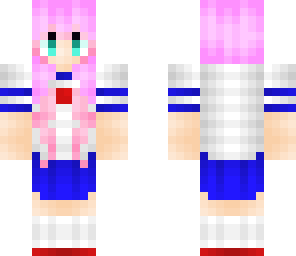manga school girl with light pink hair