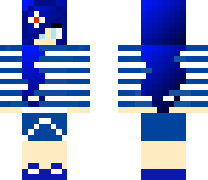 blue sailor girl with a flower