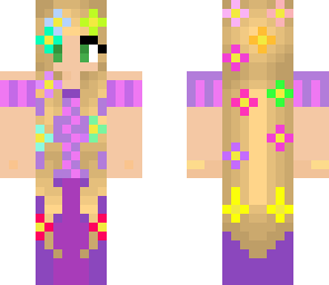 rapunzel with colourful flowers