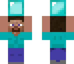 steve holding a diamond block