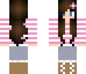 pink stripes girl