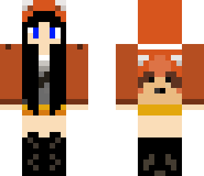 black hair red panda lover