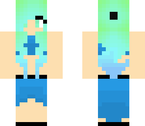 blue-green ombre hair girl