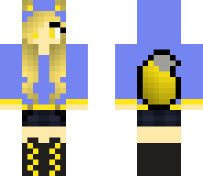 blue ad yellow wolf girl
