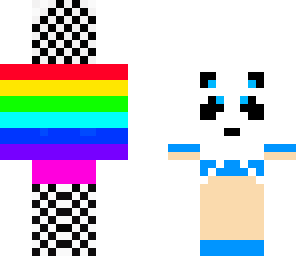 rainbow checkers and panda