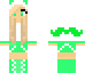 green mustache girl