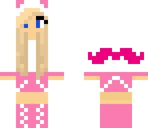 pink mustache girl