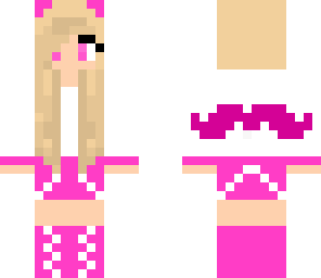 pink mustache girl
