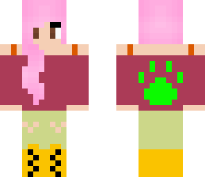 bubblegum haired hot pink paw print sweater girl