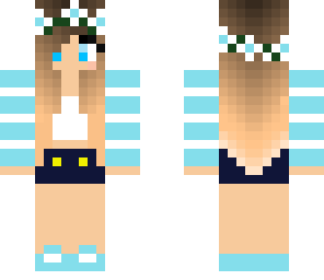 blue stripes girl