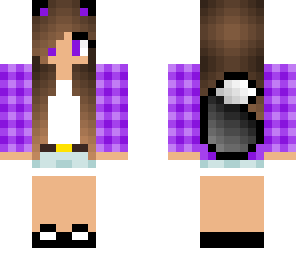 purple plaid cat girl 