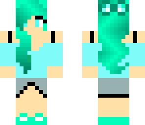 mint haired grl