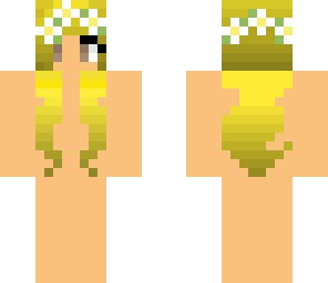 blonde hair with flower baseplate