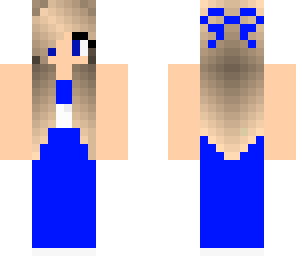 girl in a blue and white dress 2