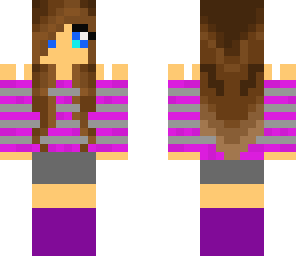 girl with gray strips on shirt