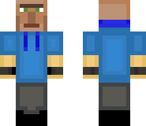 cool guy with a villager head