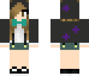 school girl with enderman jacket