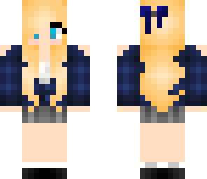 adorable dark blue blonde school girl