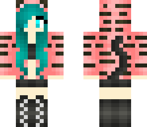 teal and pink tiger girl