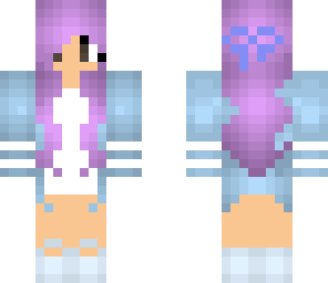 pretty blue purple haired girl