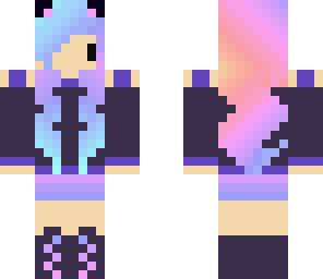 chibi tye-dye hair girl