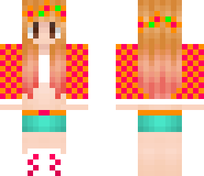neon pink and orange girl