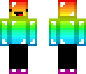rainbow deep guy with black pants