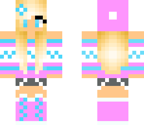 cute pink and blue beanie girl