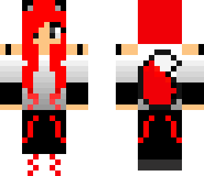 girl with red hair and red fox tail