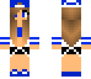 blue tomboy wearing white