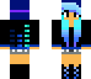 backwards blue dj girl