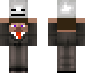 steve holding skeleton head
