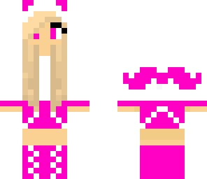 pink moustache girl