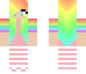 cute rainbow and pink white girl 
