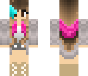 girl with pink and blue hair