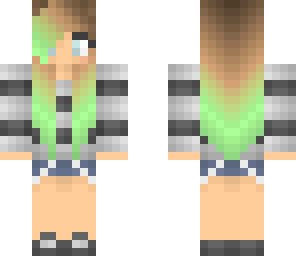 brown and green ombre girl