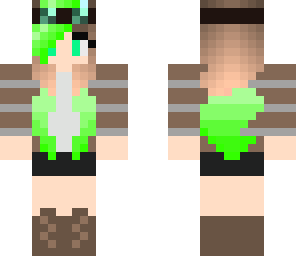 steam punk girl with green hair