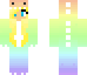 blonde rainbow dino girl