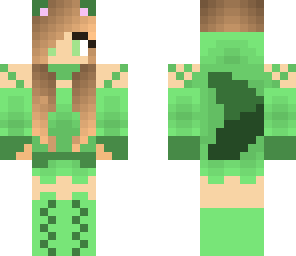 minty green fox girl