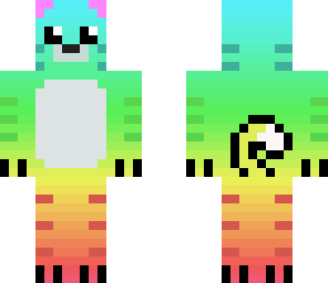 rainbow cat with pink ears