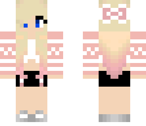 pink blonde sweater girl
