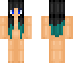 black hair dyed teal girl base
