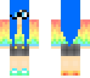 blue hair pride girl