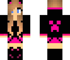 pink and black creeper girl