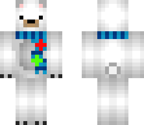 polar bear with scarf and flowers