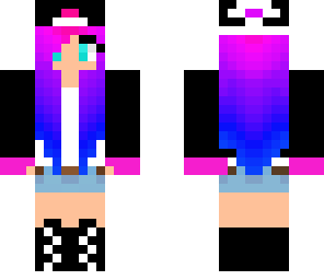 blue purple and pink girl