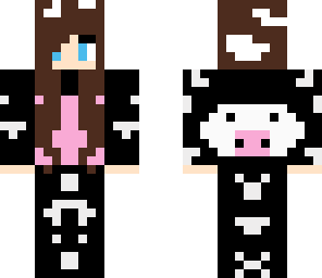 girl in a cow onesie