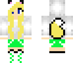 blonde and green fox girl