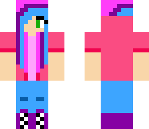 blue purple pink girl